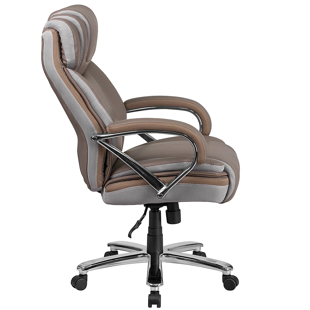 Alt View 16. Alamont Home - Hercules Big & Tall 500 lb. Rated Taupe LeatherSoft Swivel Office Chair w/Extra Wide Seat - Taupe.