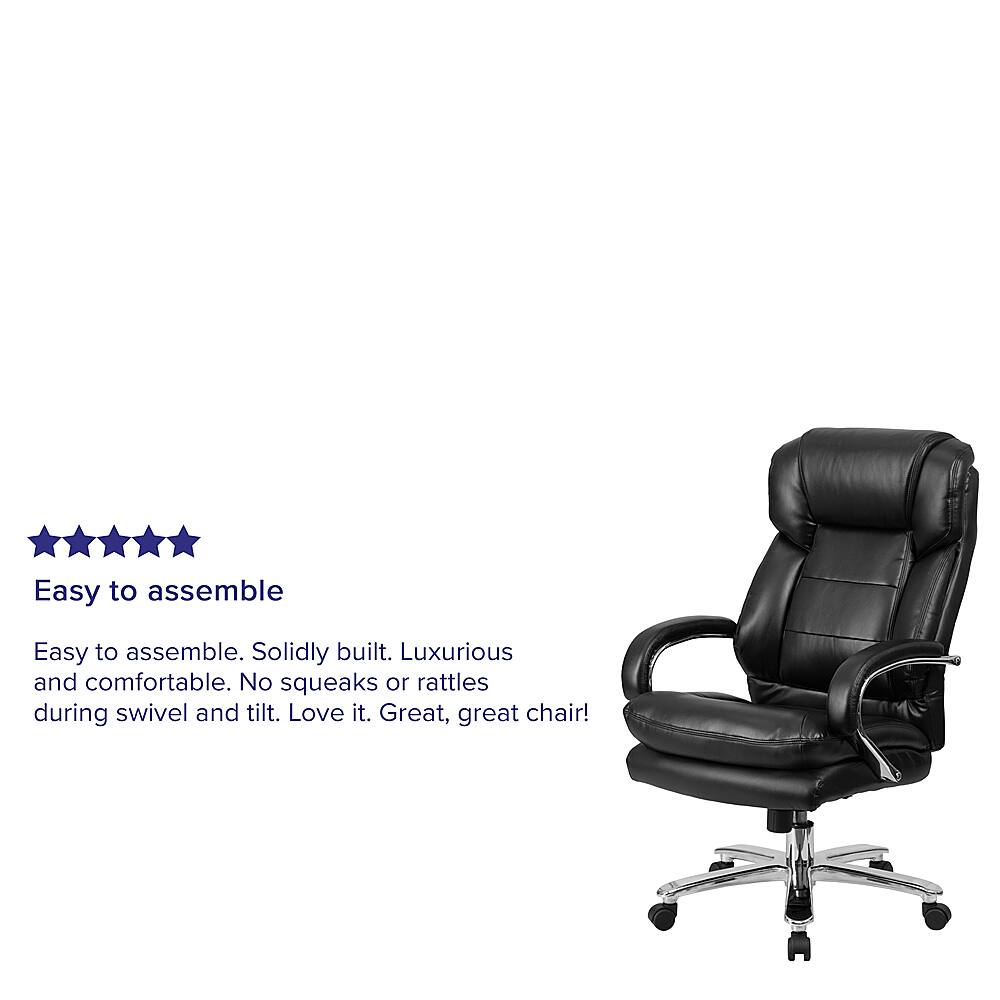 Alt View 39. Alamont Home - Hercules Contemporary Leather/Faux Leather 24/7 Big & Tall Swivel Office Chair - Black LeatherSoft.