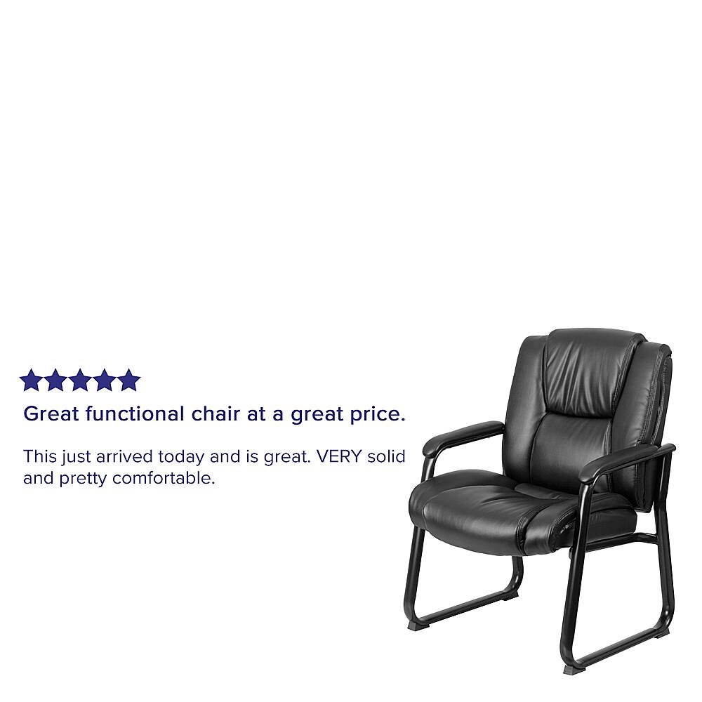 Alt View 39. Alamont Home - Hercules  Contemporary Leather/Faux Leather Big & Tall Side Chair - Upholstered - Black.