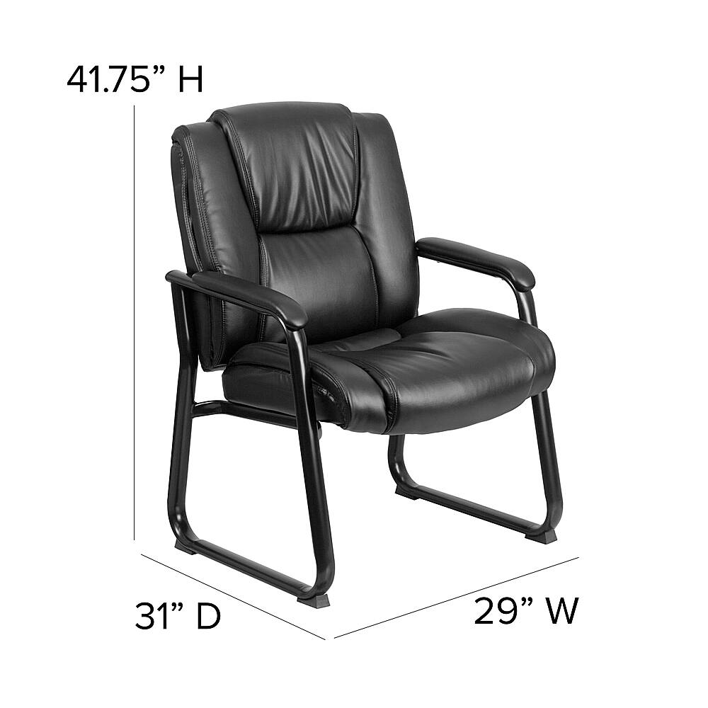 Alt View 13. Alamont Home - Hercules  Contemporary Leather/Faux Leather Big & Tall Side Chair - Upholstered - Black.