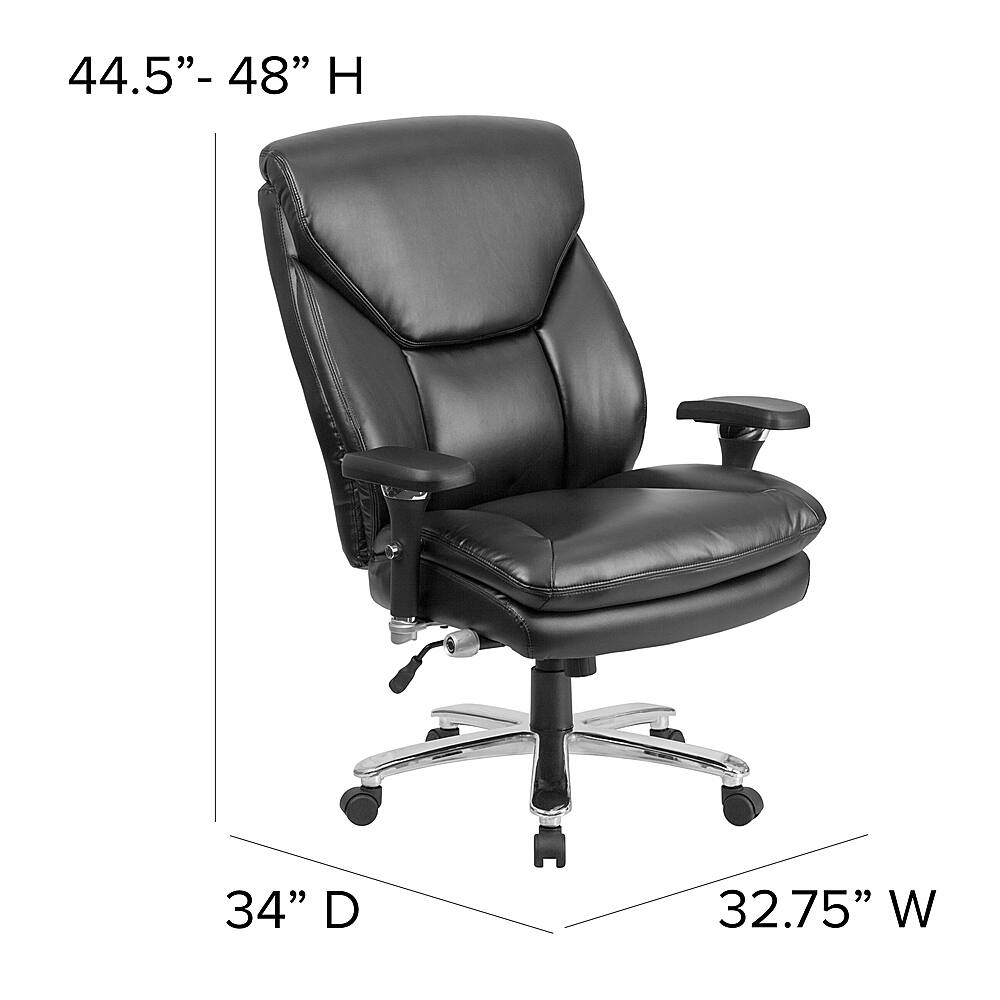 Alt View 13. Alamont Home - Hercules Contemporary Leather/Faux Leather 24/7 Big & Tall Swivel Office Chair - Black LeatherSoft.
