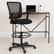 Alt View 12. Alamont Home - Harper Contemporary Fabric Drafting Stool - Black.