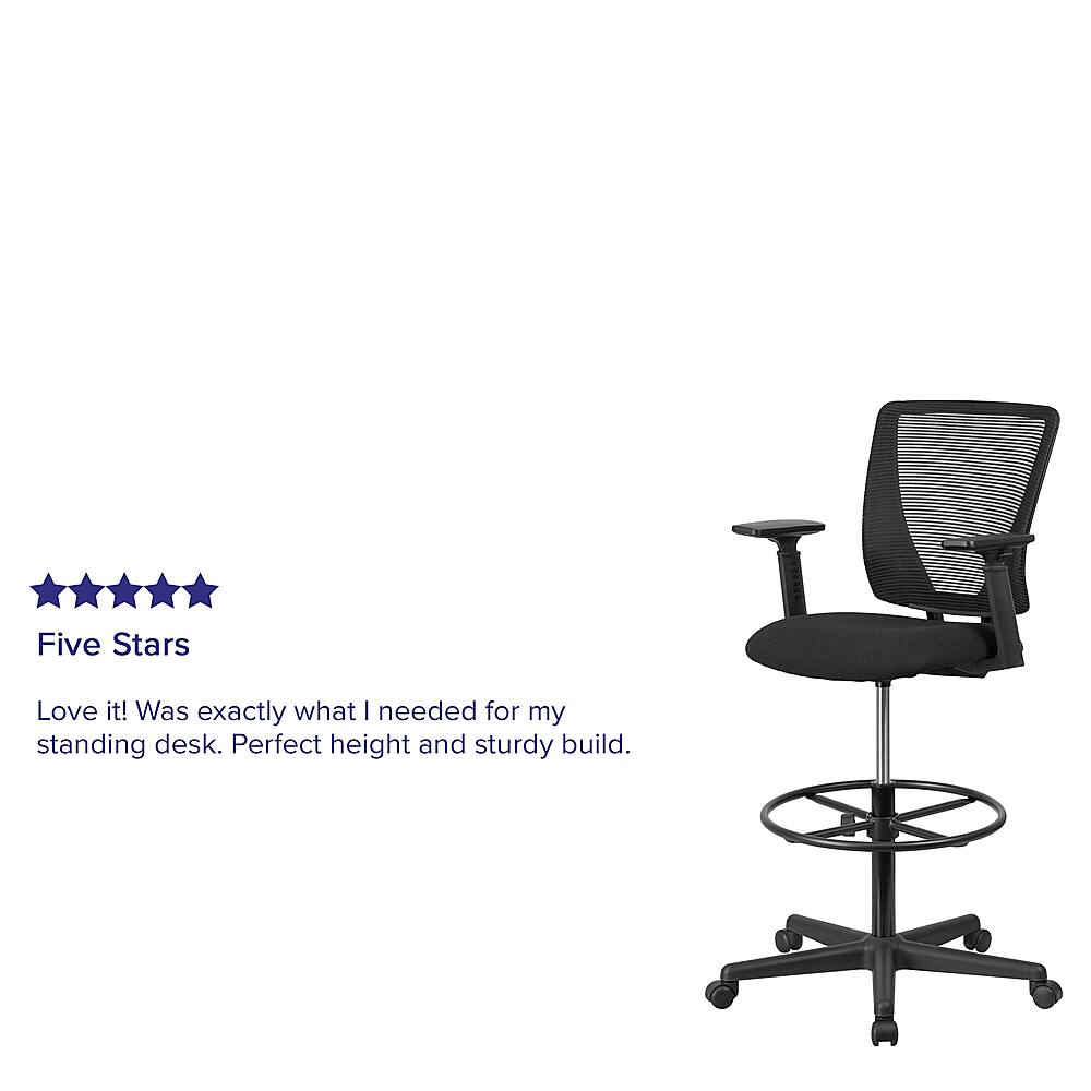 Alt View 39. Alamont Home - Harper Contemporary Fabric Drafting Stool - Black.