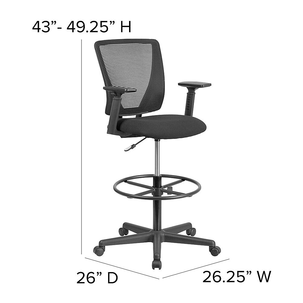Alt View 13. Alamont Home - Harper Contemporary Fabric Drafting Stool - Black.
