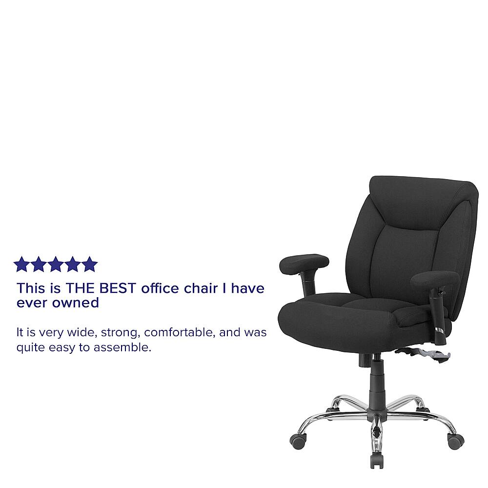 Alt View 39. Alamont Home - Hercules Contemporary Fabric Big & Tall Swivel Mid-Back Office Chair with Adjustable Arms - Black Fabric.