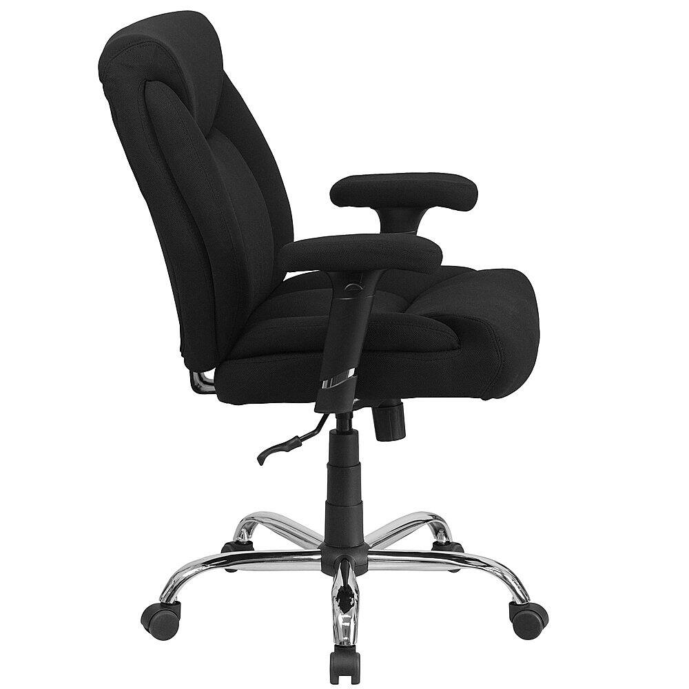 Alt View 16. Alamont Home - Hercules Contemporary Fabric Big & Tall Swivel Mid-Back Office Chair with Adjustable Arms - Black Fabric.
