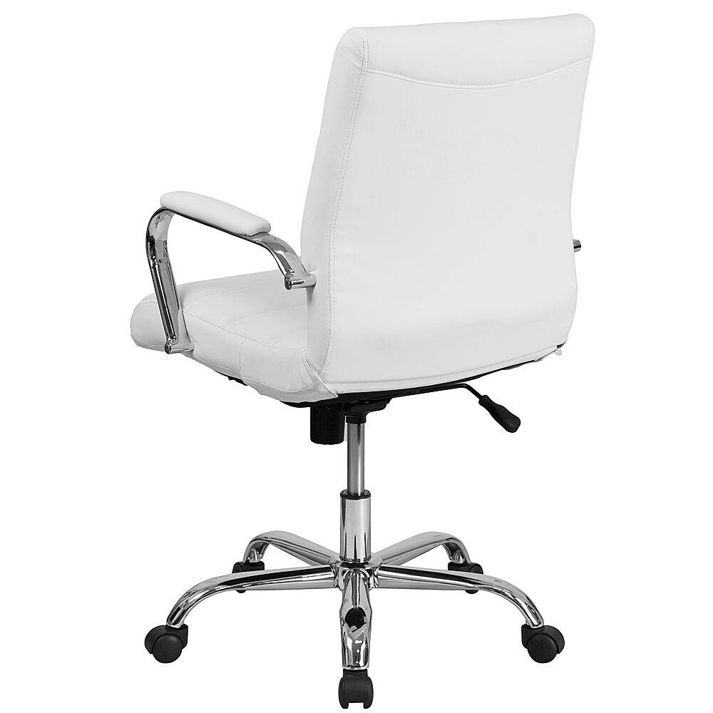 Alt View 14. Alamont Home - Whitney Mid-Back Modern Leather/Faux Leather Executive Swivel Office Chair - White LeatherSoft/Chrome Frame.
