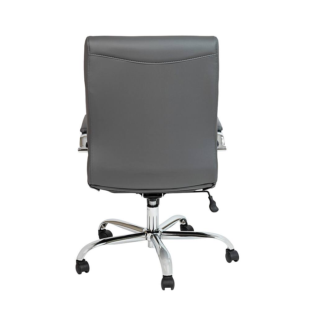 Alt View 14. Alamont Home - Whitney Mid-Back Modern Leather/Faux Leather Executive Swivel Office Chair - Gray LeatherSoft/Chrome Frame.