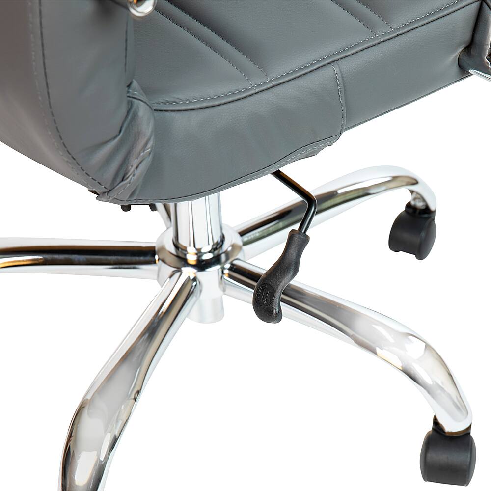 Alt View 18. Alamont Home - Whitney Mid-Back Modern Leather/Faux Leather Executive Swivel Office Chair - Gray LeatherSoft/Chrome Frame.