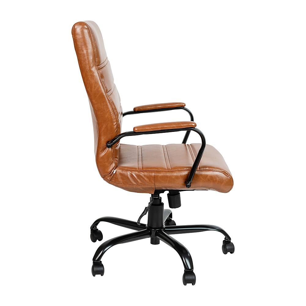 Alt View 22. Alamont Home - Whitney High Back Modern Leather/Faux Leather Executive Swivel Office Chair - Brown LeatherSoft/Black Frame.