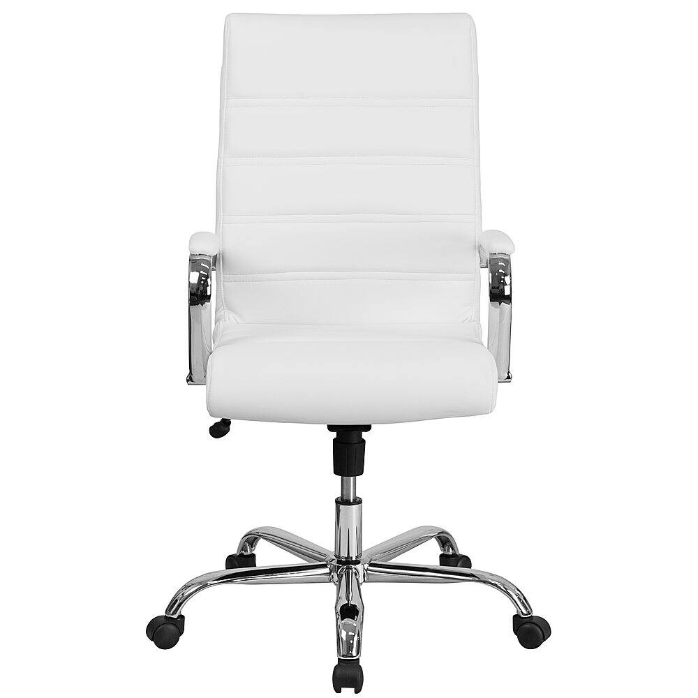 Alt View 11. Alamont Home - Whitney High Back Modern Leather/Faux Leather Executive Swivel Office Chair - White LeatherSoft/Chrome Frame.