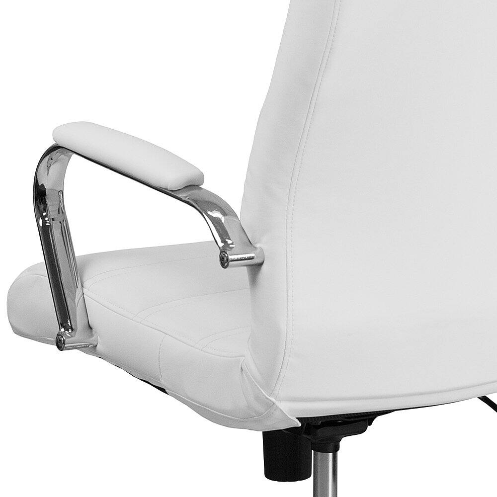 Alt View 15. Alamont Home - Whitney High Back Modern Leather/Faux Leather Executive Swivel Office Chair - White LeatherSoft/Chrome Frame.