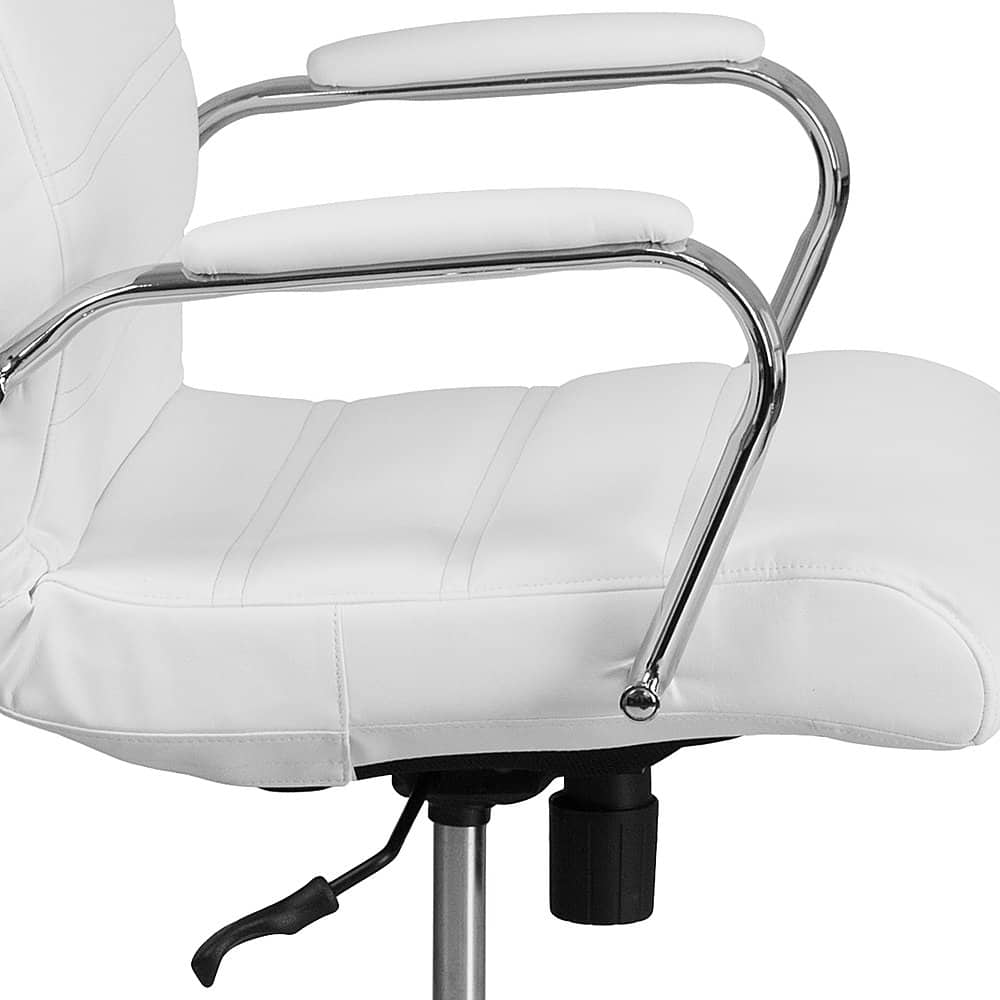 Alt View 17. Alamont Home - Whitney High Back Modern Leather/Faux Leather Executive Swivel Office Chair - White LeatherSoft/Chrome Frame.