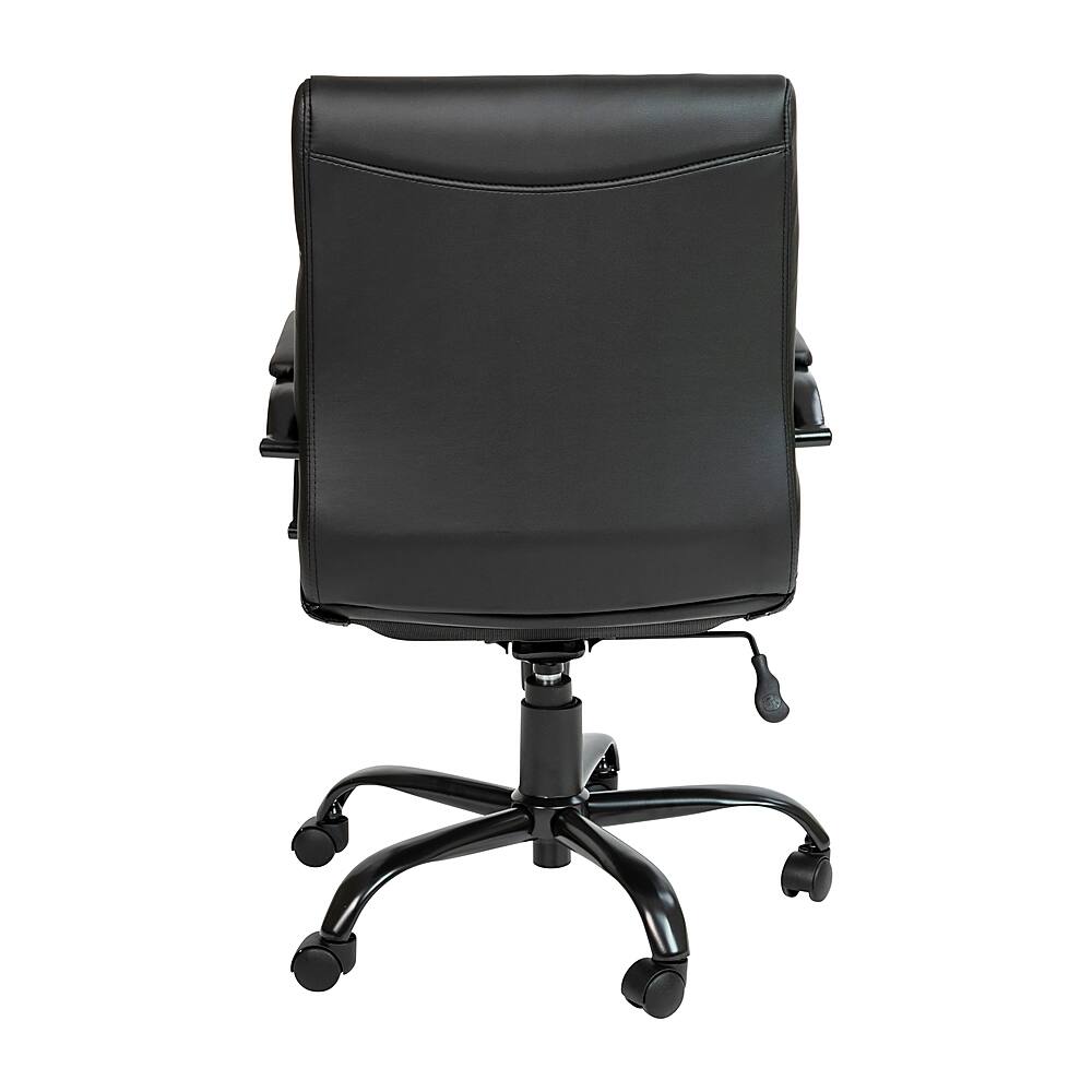 Alt View 14. Alamont Home - Whitney Mid-Back Modern Leather/Faux Leather Executive Swivel Office Chair - Black LeatherSoft/Black Frame.