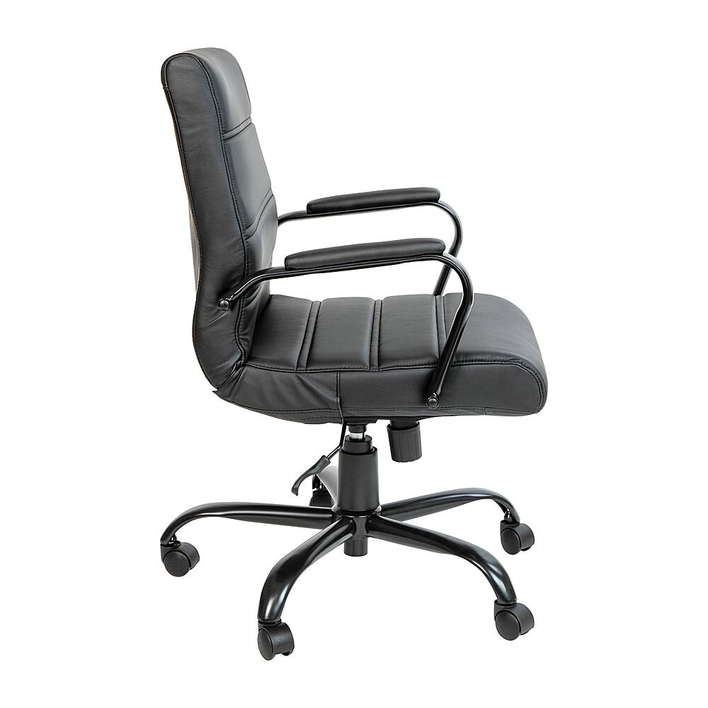 Alt View 16. Alamont Home - Whitney Mid-Back Modern Leather/Faux Leather Executive Swivel Office Chair - Black LeatherSoft/Black Frame.