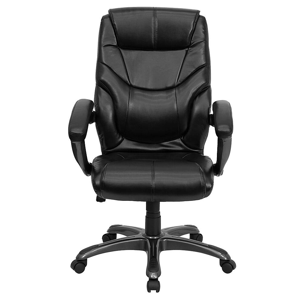 Alt View 11. Alamont Home - Greer Contemporary Leather/Faux Leather Executive Swivel Office Chair - Black.