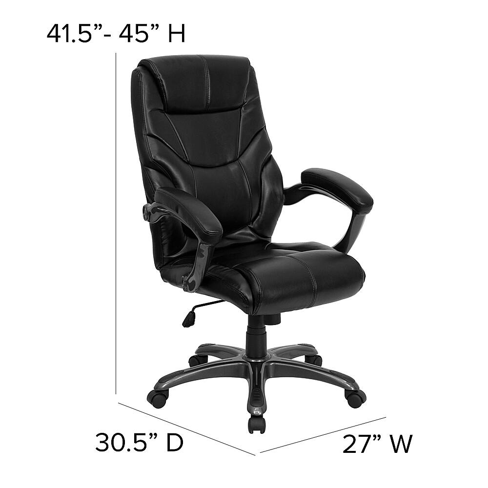 Alt View 13. Alamont Home - Greer Contemporary Leather/Faux Leather Executive Swivel Office Chair - Black.