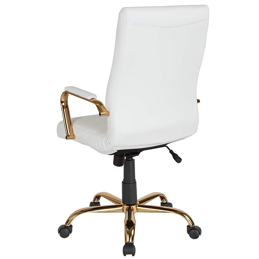 Alt View 20. Alamont Home - Whitney High Back Modern Leather/Faux Leather Executive Swivel Office Chair - White LeatherSoft/Gold Frame.