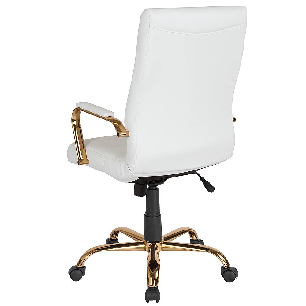 Alt View 20. Alamont Home - Whitney High Back Modern Leather/Faux Leather Executive Swivel Office Chair - White LeatherSoft/Gold Frame.