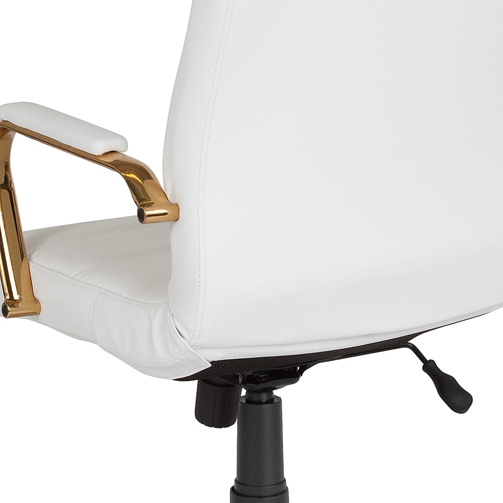 Alt View 24. Alamont Home - Whitney High Back Modern Leather/Faux Leather Executive Swivel Office Chair - White LeatherSoft/Gold Frame.