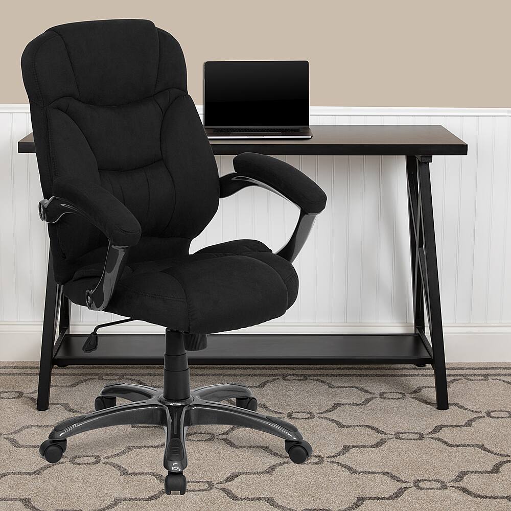 Alt View 12. Alamont Home - Jessie Contemporary Fabric Swivel Office Chair - Black Microfiber.