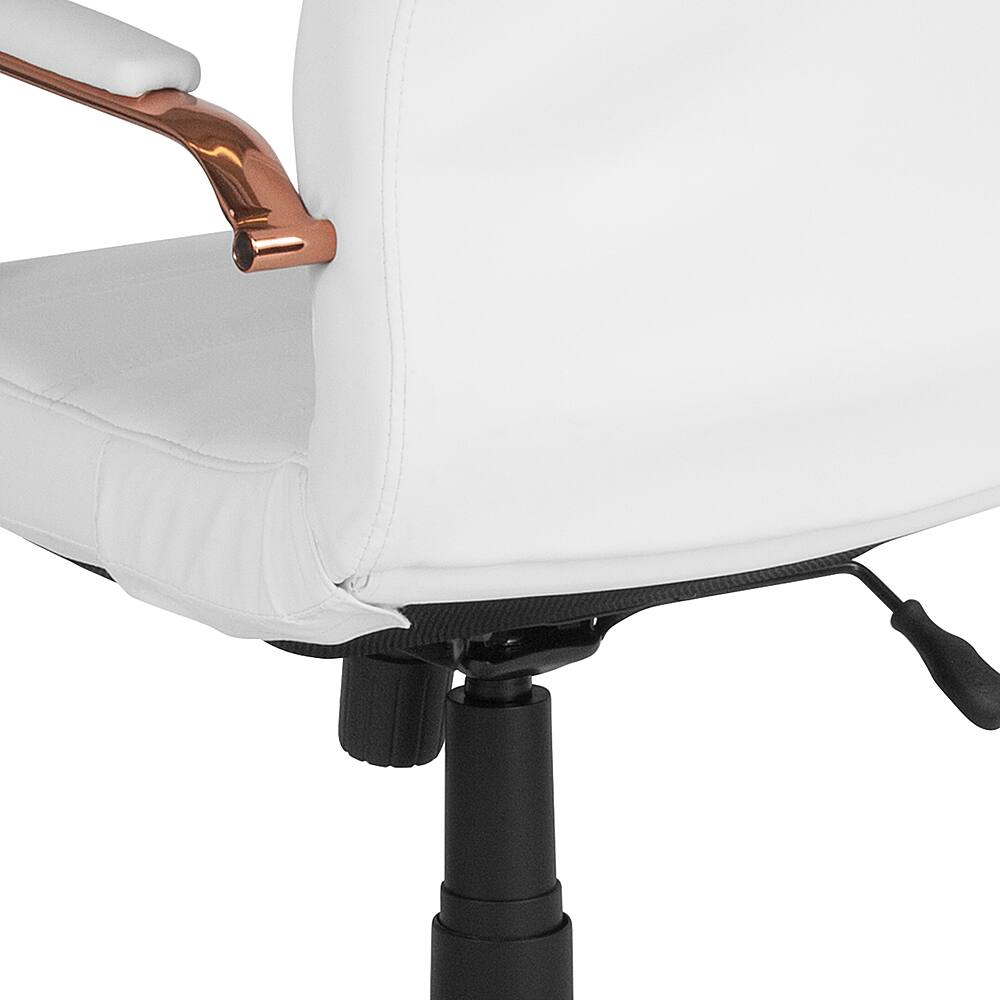 Alt View 24. Alamont Home - Whitney Mid-Back Modern Leather/Faux Leather Executive Swivel Office Chair - White LeatherSoft/Rose Gold Frame.