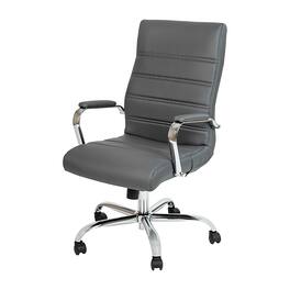 Alamont Home - Whitney High Back Modern Leather/Faux Leather Executive Swivel Office Chair - Gray LeatherSoft/Chrome Frame