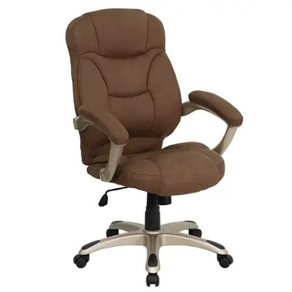 Front. Alamont Home - Jessie Contemporary Fabric Swivel Office Chair - Brown Microfiber.