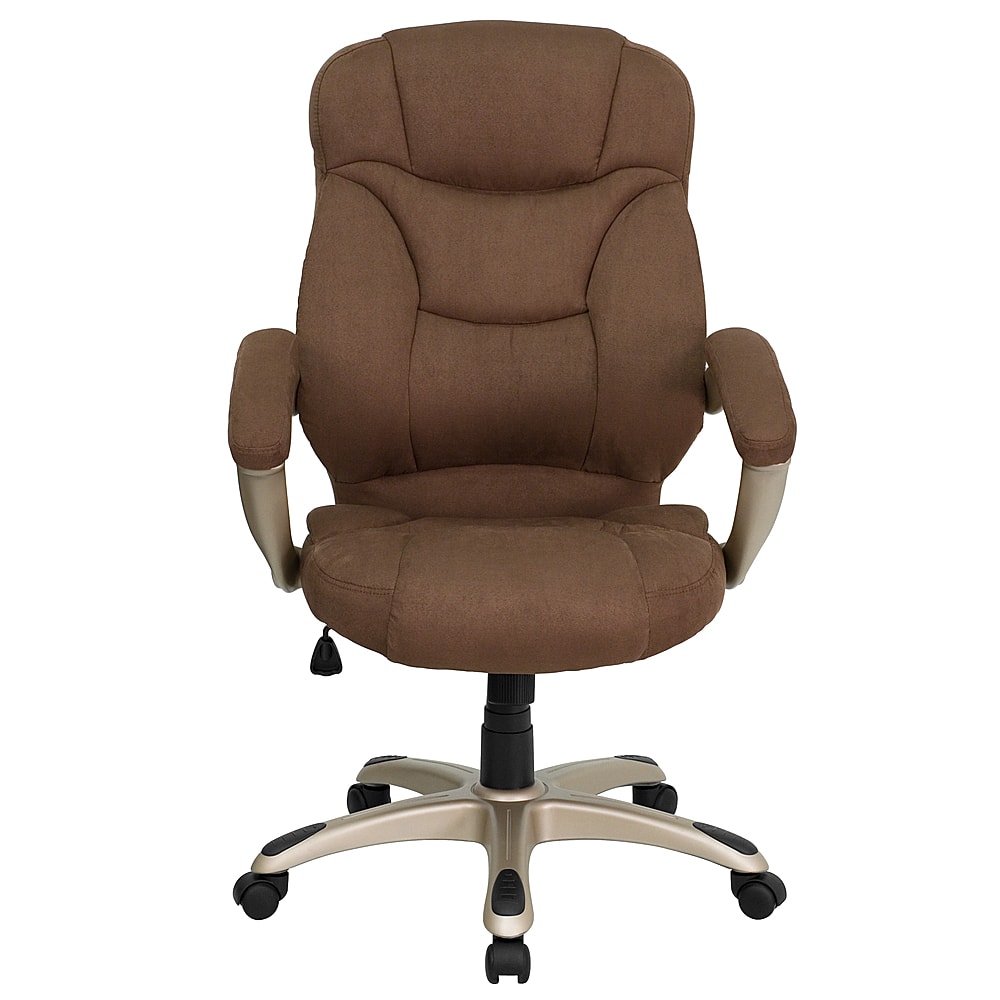 Alt View 11. Alamont Home - Jessie Contemporary Fabric Swivel Office Chair - Brown Microfiber.