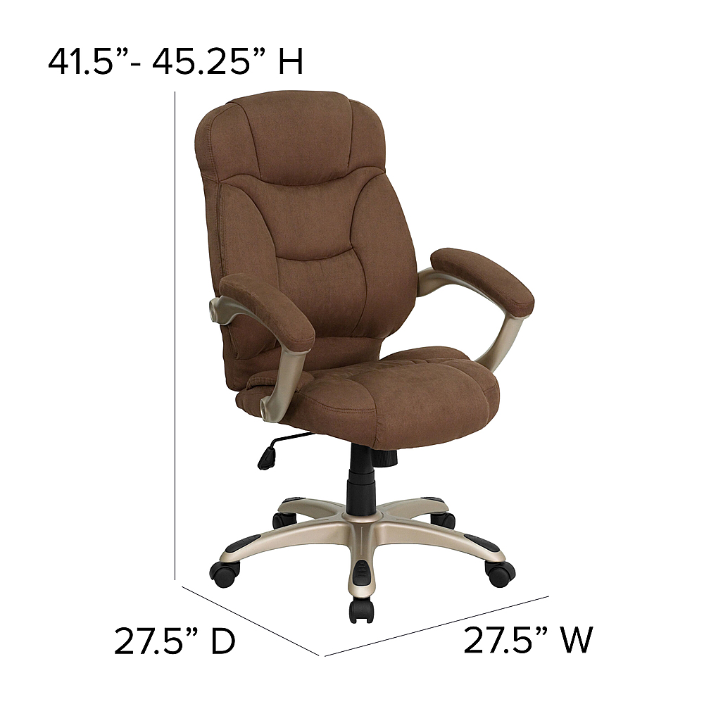 Alt View 13. Alamont Home - Jessie Contemporary Fabric Swivel Office Chair - Brown Microfiber.