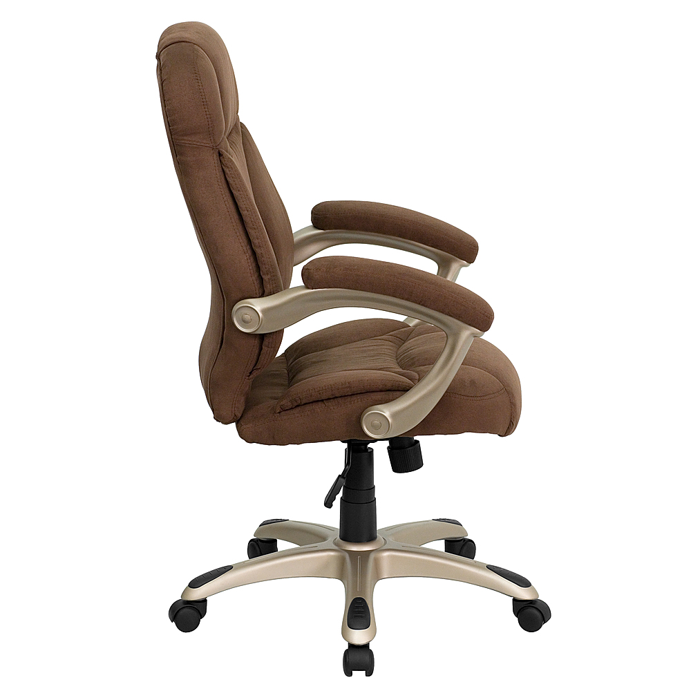 Flash Furniture Brown Microfiber Executive Side Chair with Sled Base