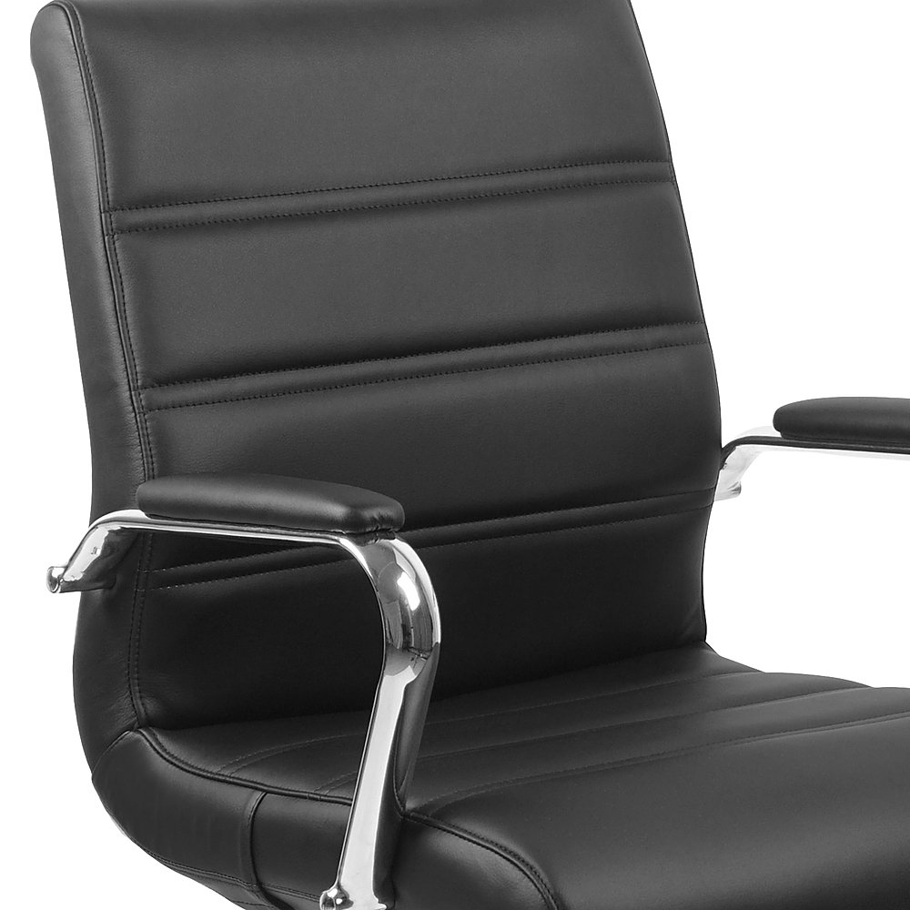 Alt View 21. Alamont Home - Whitney Mid-Back Modern Leather/Faux Leather Executive Swivel Office Chair - Black LeatherSoft/Chrome Frame.