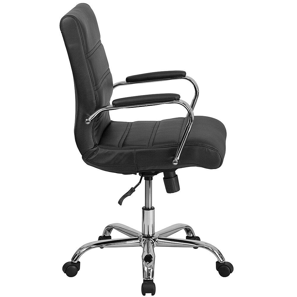 Alt View 22. Alamont Home - Whitney Mid-Back Modern Leather/Faux Leather Executive Swivel Office Chair - Black LeatherSoft/Chrome Frame.