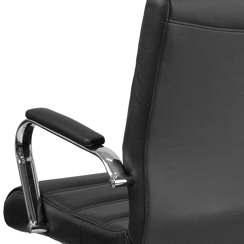 Alt View 24. Alamont Home - Whitney Mid-Back Modern Leather/Faux Leather Executive Swivel Office Chair - Black LeatherSoft/Chrome Frame.