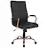 Front. Alamont Home - Whitney High Back Modern Leather/Faux Leather Executive Swivel Office Chair - Black LeatherSoft/Rose Gold Frame.