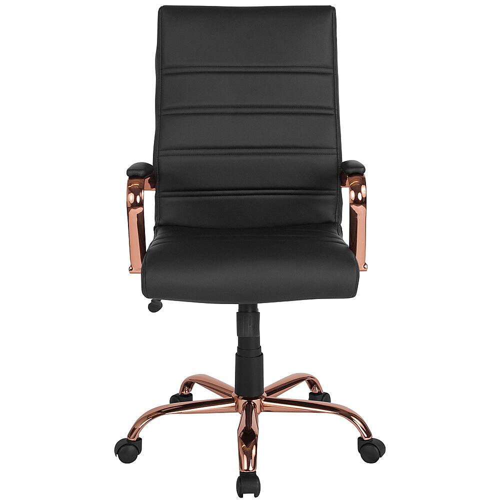 Alt View 11. Alamont Home - Whitney High Back Modern Leather/Faux Leather Executive Swivel Office Chair - Black LeatherSoft/Rose Gold Frame.