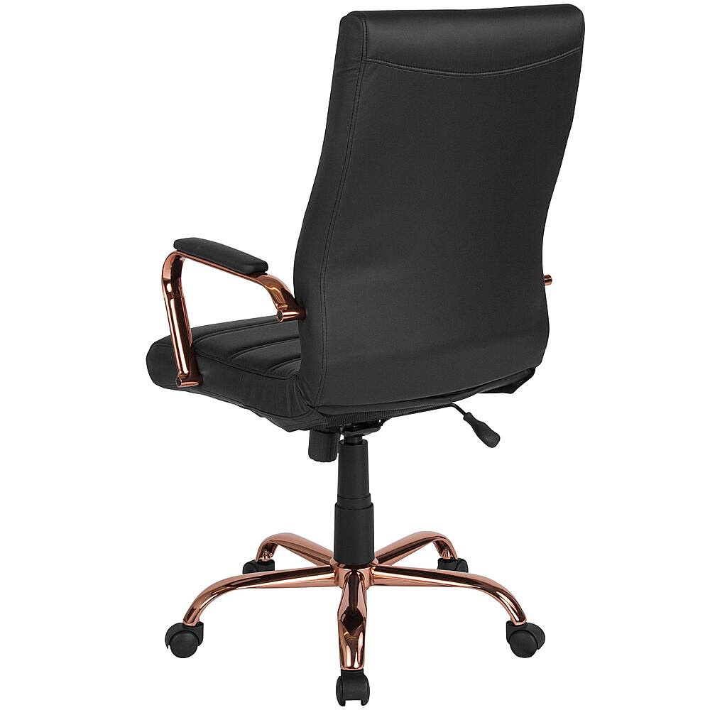 Alt View 14. Alamont Home - Whitney High Back Modern Leather/Faux Leather Executive Swivel Office Chair - Black LeatherSoft/Rose Gold Frame.