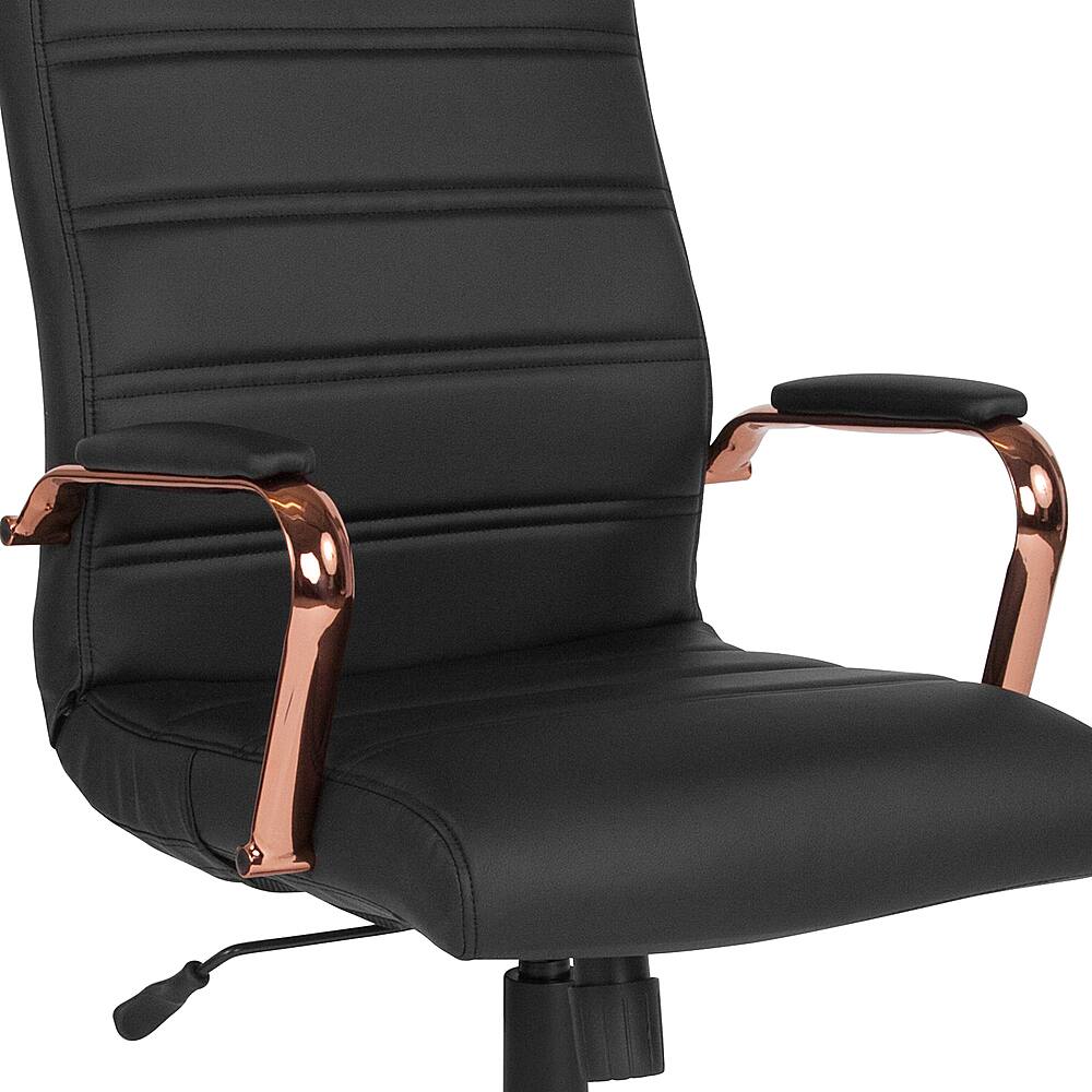 Alt View 17. Alamont Home - Whitney High Back Modern Leather/Faux Leather Executive Swivel Office Chair - Black LeatherSoft/Rose Gold Frame.