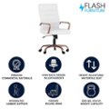 Alt View Zoom 11. Flash Furniture - Whitney High Back Modern Leather/Faux Leather Executive Swivel Office Chair - White LeatherSoft/Rose Gold Frame.