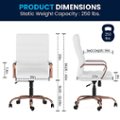 Alt View Zoom 14. Flash Furniture - Whitney High Back Modern Leather/Faux Leather Executive Swivel Office Chair - White LeatherSoft/Rose Gold Frame.