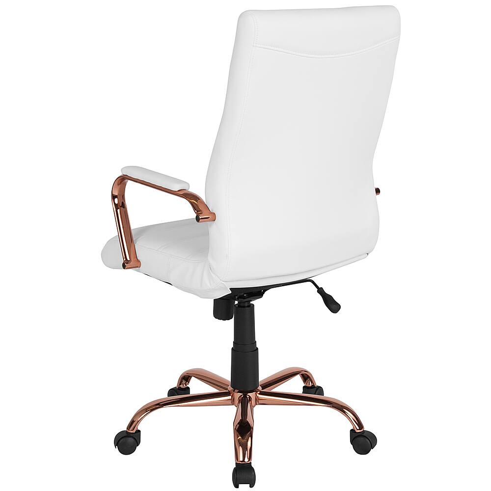 Alt View 20. Alamont Home - Whitney High Back Modern Leather/Faux Leather Executive Swivel Office Chair - White LeatherSoft/Rose Gold Frame.