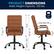 The image features a leather office chair with a static weight capacity of 250 lbs. The chair has a seat depth of 19 inches and a seat height of 24 inches. The chair is designed to accommodate a wide range of users and provide comfort and support.