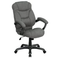 Flash Furniture - Jessie Contemporary Fabric Swivel Office Chair - Gray Microfiber - Front_Zoom