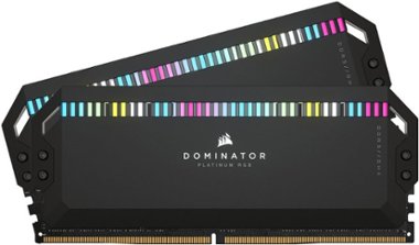 CORSAIR - DOMINATOR PLATINUM 32GB (2PK x 16GB) 5600MHz DDR5 C36 DIMM Desktop Memory with RGB lighting - Black - Front_Zoom
