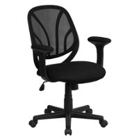 Flash Furniture - Y-Go Chair™ Contemporary Mesh Swivel Office Chair - Black - Front_Zoom