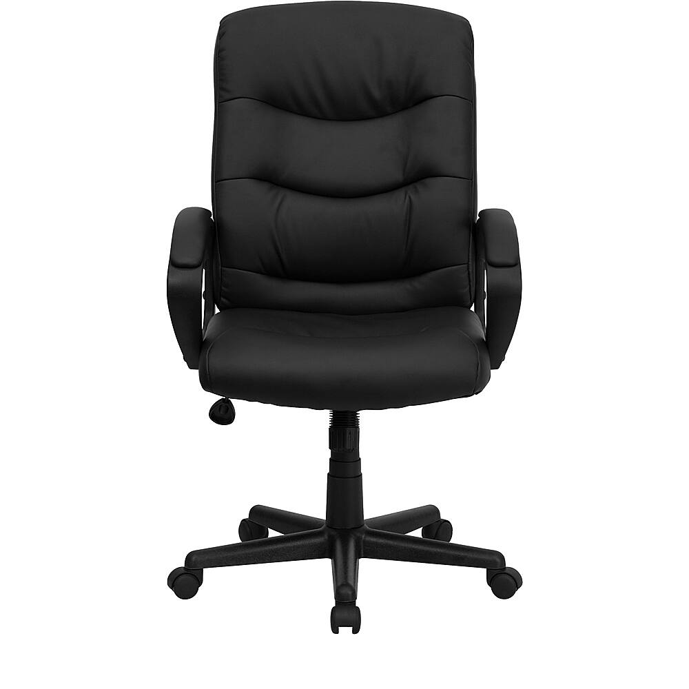 Alt View 11. Alamont Home - Chelsea Contemporary Leather/Faux Leather Swivel Office Chair - Black.