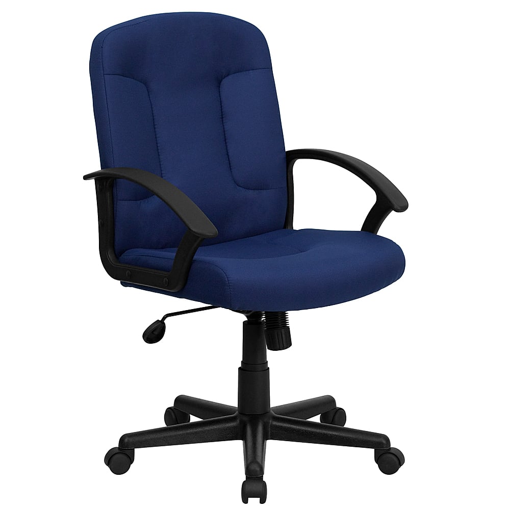 Alamont Home - Garver Contemporary Fabric Executive Swivel Office Chair - Navy - Front_Zoom