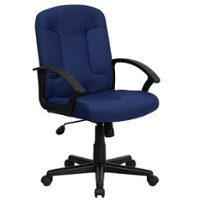 Flash Furniture - Garver Contemporary Fabric Executive Swivel Office Chair - Navy - Front_Zoom
