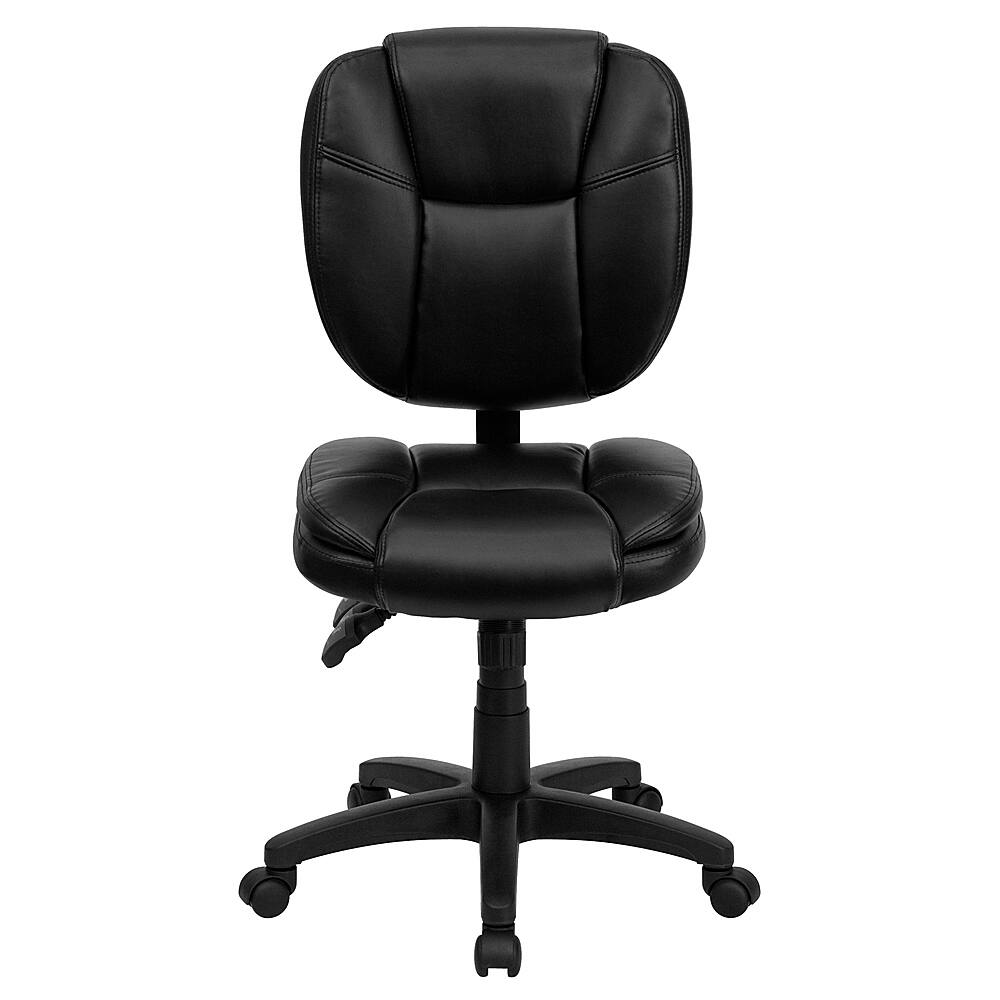 Alt View 11. Alamont Home - Caroline Contemporary Leather/Faux Leather Swivel Office Chair - Black LeatherSoft.