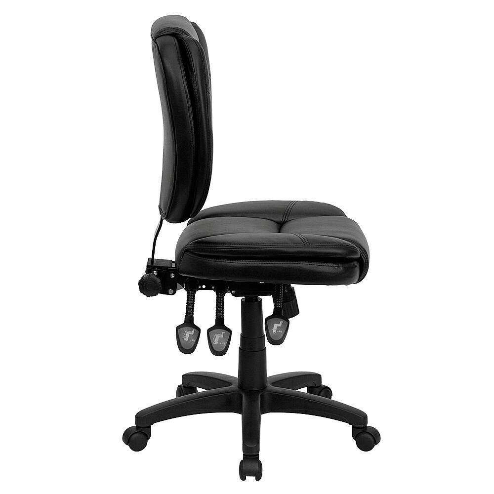 Alt View 16. Alamont Home - Caroline Contemporary Leather/Faux Leather Swivel Office Chair - Black LeatherSoft.